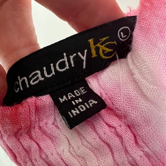 NEW Anthropologie Chaudry KC Pink Black Tie-Dye Rope Halter Neck Maxi Dress L - Picture 9 of 10